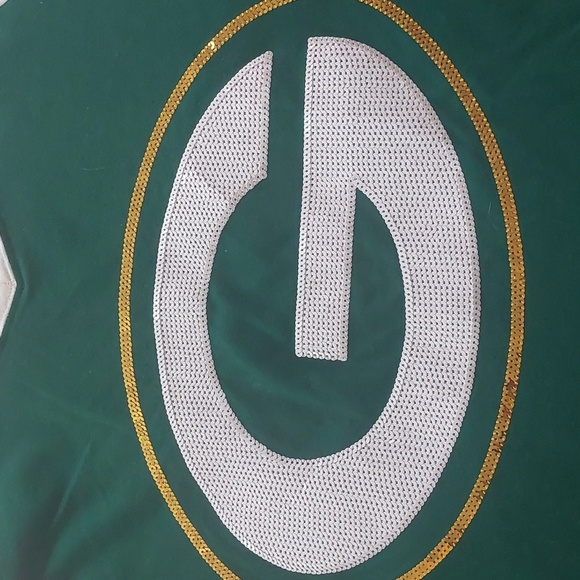 GREENBAY PACKER Victoria's Secret Pink v-neck long sleeve jersey size L like new - Picture 6 of 8